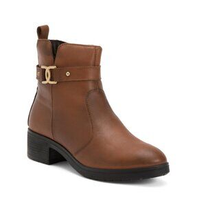 ENVAL SOFT Brown Made In Italy Leather Comfort Booties